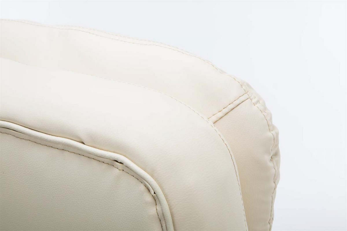 CHEFSESSEL Lederlook creme - Chromfarben/Creme, Textil/Metall (68/116/77cm) - CLP