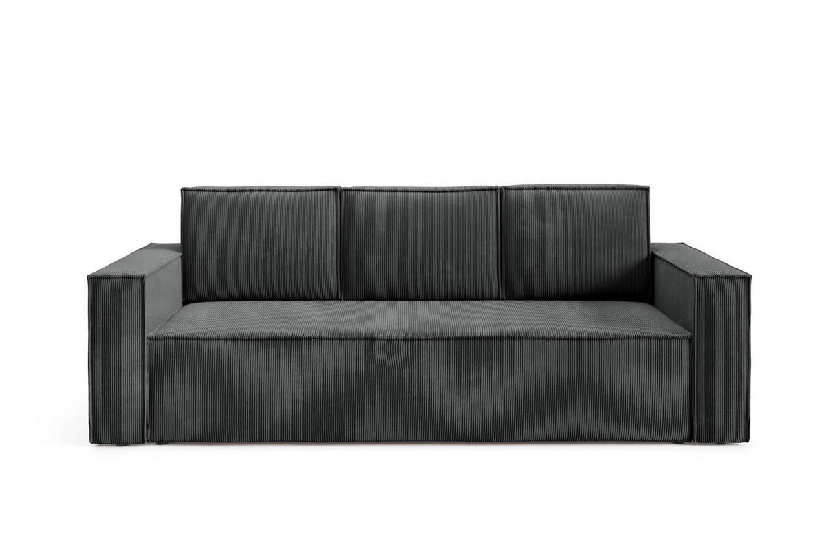 SOFA Roda Grau, Kordsofa mit Schlaffunktion - Grau, Holzwerkstoff/Textil (248/93/96cm) - Bettso