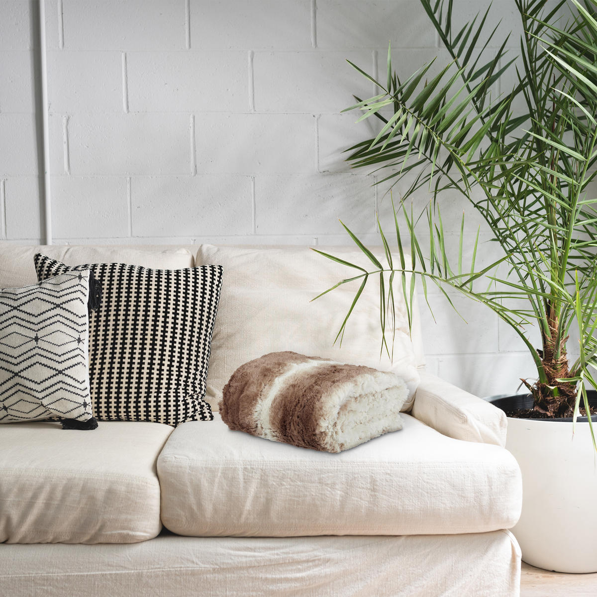 FELLDECKE - Multicolor, Textil (150/200cm) - Relaxdays