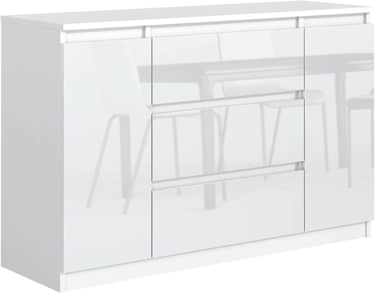 Mobelsta Kommode Weiß Hochglanz 120x78.5x39 cm