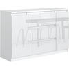 KOMMODE 120 Weiß & Hochglanz 120x39x78,5 cm - Weiß Hochglanz, Holzwerkstoff (120/78.5/39cm) - Mobelsta