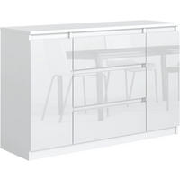 KOMMODE 120 Weiß & Hochglanz 120x39x78,5 cm - Weiß Hochglanz, Holzwerkstoff (120/78.5/39cm) - Mobelsta