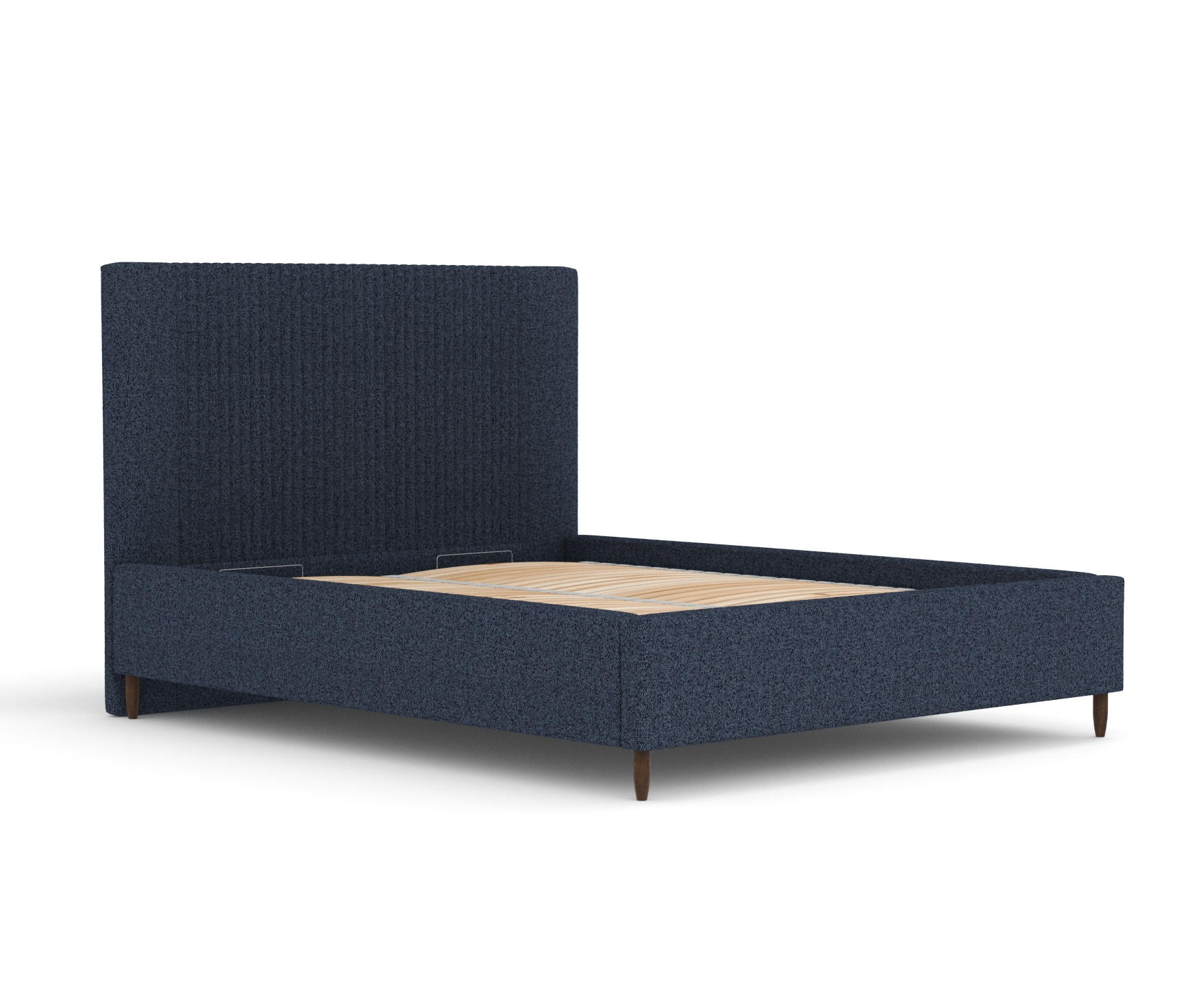 POLSTERBETT Etero Marineblau 180/200 cm im Webstoff - Wengefarben/Naturfarben, Holz/Holzwerkstoff (180/200cm) - Maison de Reve