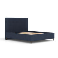 POLSTERBETT Etero Marineblau 180/200 cm im Webstoff - Wengefarben/Naturfarben, Holz/Holzwerkstoff (180/200cm) - Maison de Reve