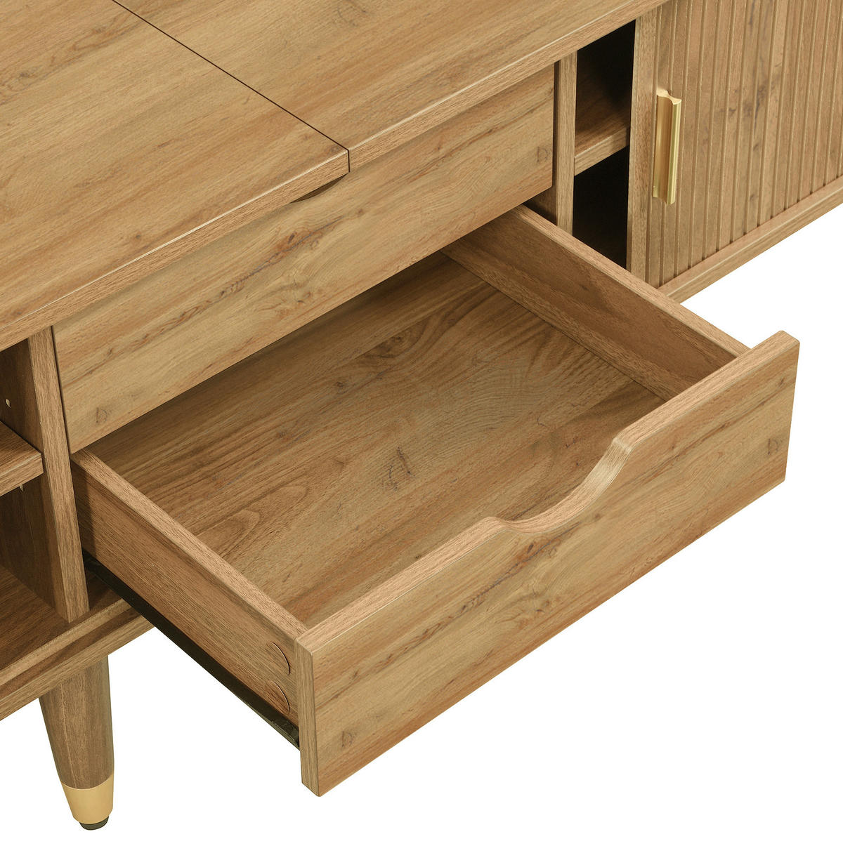 TV-SCHRANK mit Schiebetüren 175 x 38 x 45 cm MDF Holzoptik - Braun, Holzwerkstoff (38/45/175cm) - Beauniv