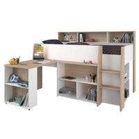 HOCHBETT Jugendzimmer Bett 90 x 200 mit Schreibtisch ausziehbar - Multicolor, Holz/Holzwerkstoff (200/90cm) - Parisot Meuble