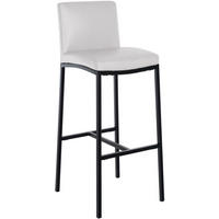 BARHOCKER Lederlook Weiß - Schwarz/Weiß, Textil/Metall (43/110/49cm) - CLP