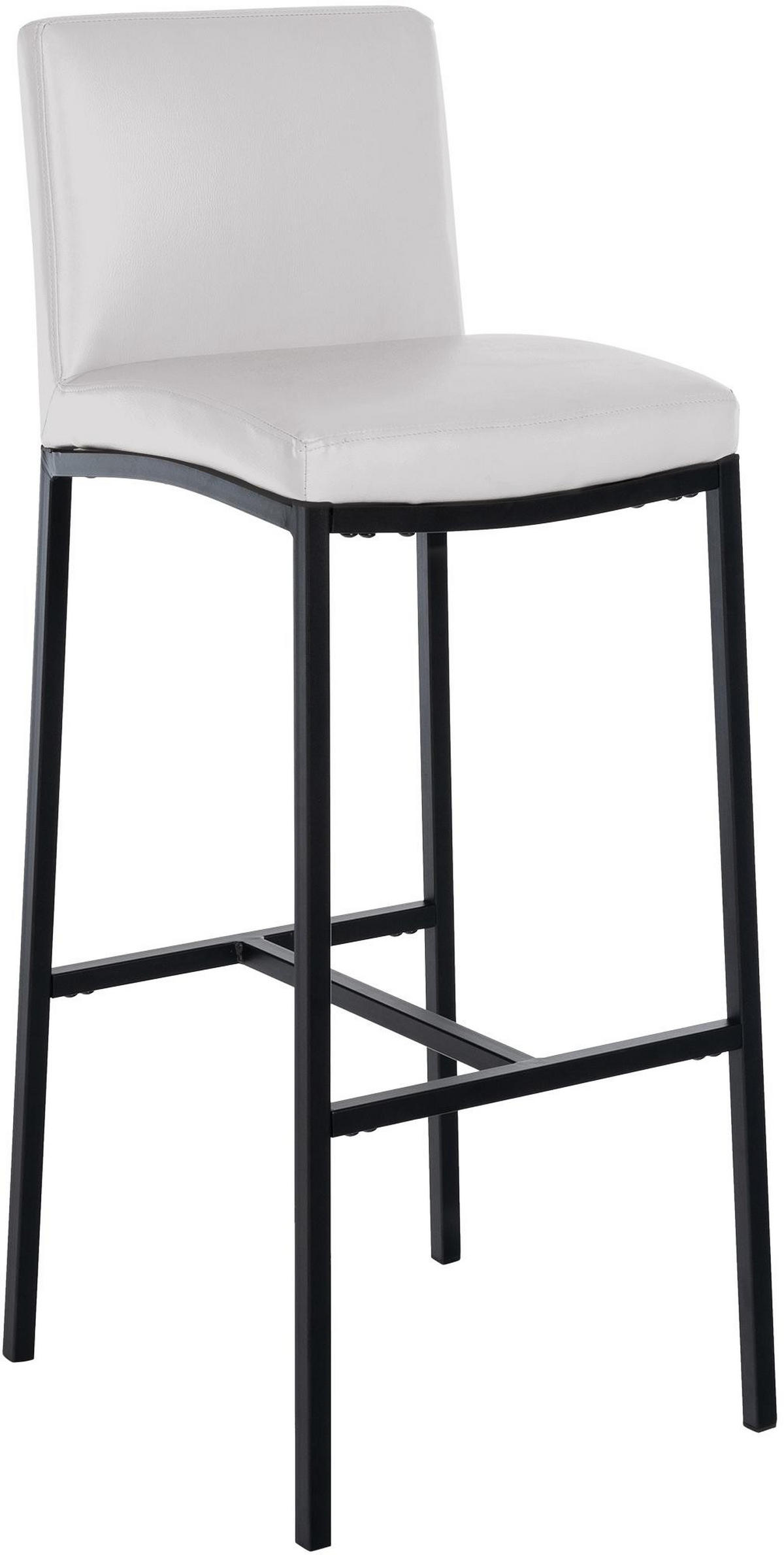 BARHOCKER Lederlook Weiß - Schwarz/Weiß, Textil/Metall (43/110/49cm) - CLP