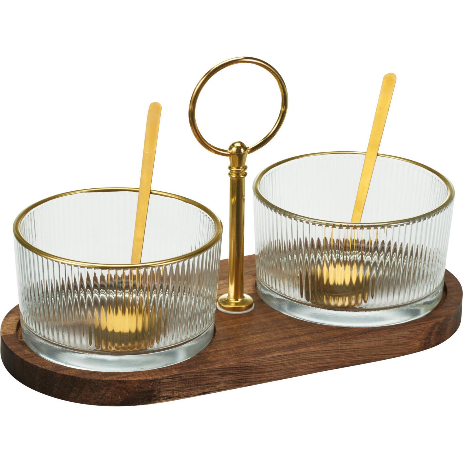 DIPSET Holzteller Ø 9 cm - Braun, Glas (20.5cm) - Excellent Houseware