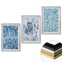 WANDBILDER 3er Set - 40x60 cm Silberner Rahmen - Winterwald blaue Blume Wasser - Silberfarben, Kunststoff (40/60cm) - ArtPrintCave