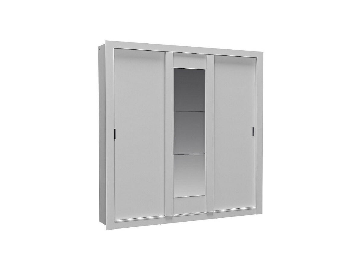KLEIDERSCHRANK - 220 cm x 52 cm - Holz, Platte - Weiß ROXANE - Weiß, Holz (220/219/52cm) - Vente-Unique