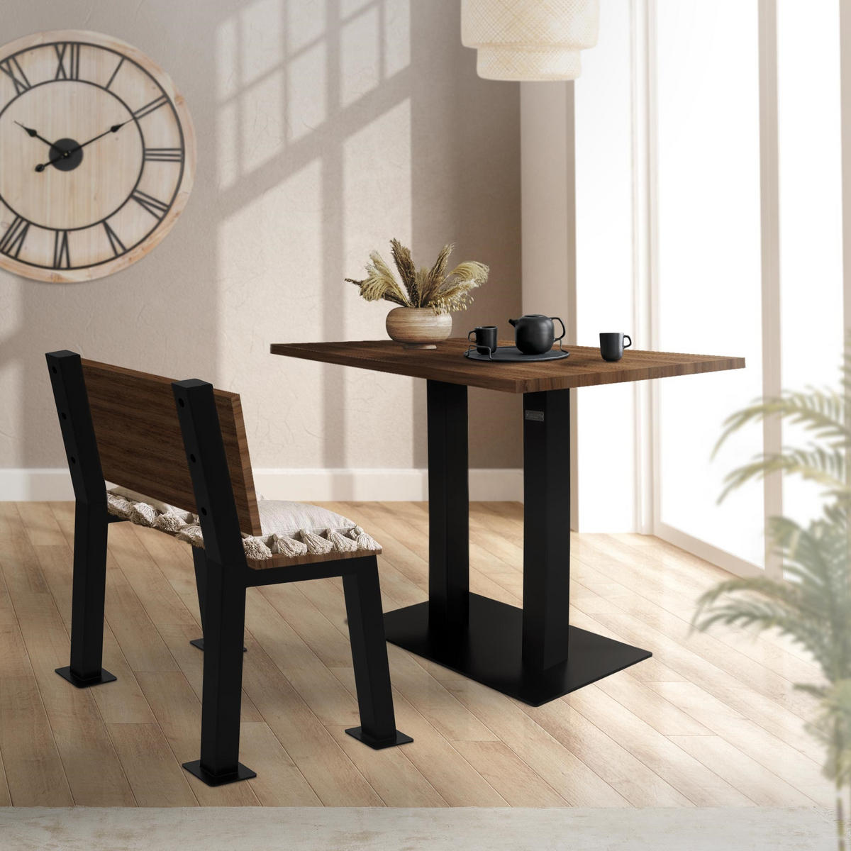 BANKBEINE - Schwarz, Metall (10/77.5/47cm) - ML-DESIGN