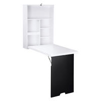 WANDSCHREIBTISCH DE-09136 klappbare Tischplatte mit 5 Fächern Weiß - Weiß, Holzwerkstoff (60/94/5cm) - ComfortXL