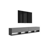 TV-LOWBOARD 200 (2 x 100) cm Anthrazit, LED weiß, 200 × 32 × 34 cm - Grau, Holzwerkstoff (200/33.6/32cm) - 3XE LIVING
