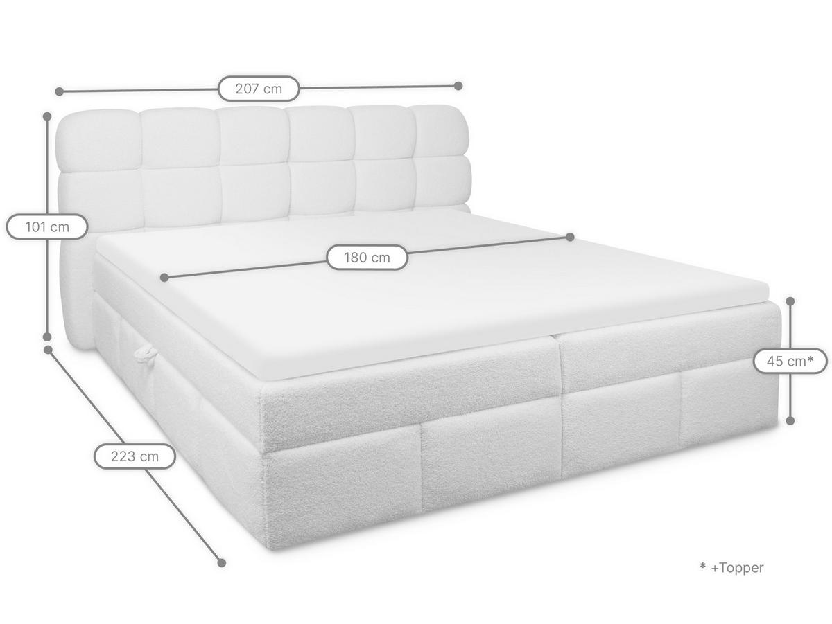 BOXBETT Mira hellbeige 180/200 cm Recharge Topper - Beige, Textil (180/200cm) - wonello