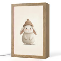 NACHTTISCHLAMPE Kaninchen - Hut - Ohren - Beige 20x30 cm - Creme, Holzwerkstoff (8/20/30cm)