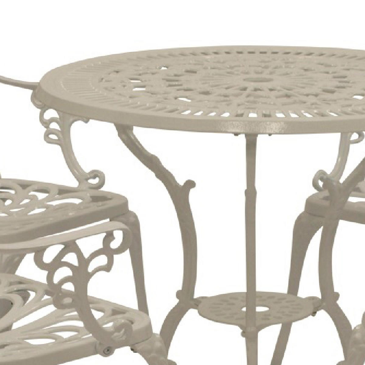 BISTROSET Boulder - Jugendstil - 5-teilig, Aluguss antik weiß - Weiß, Metall - TPFGarden