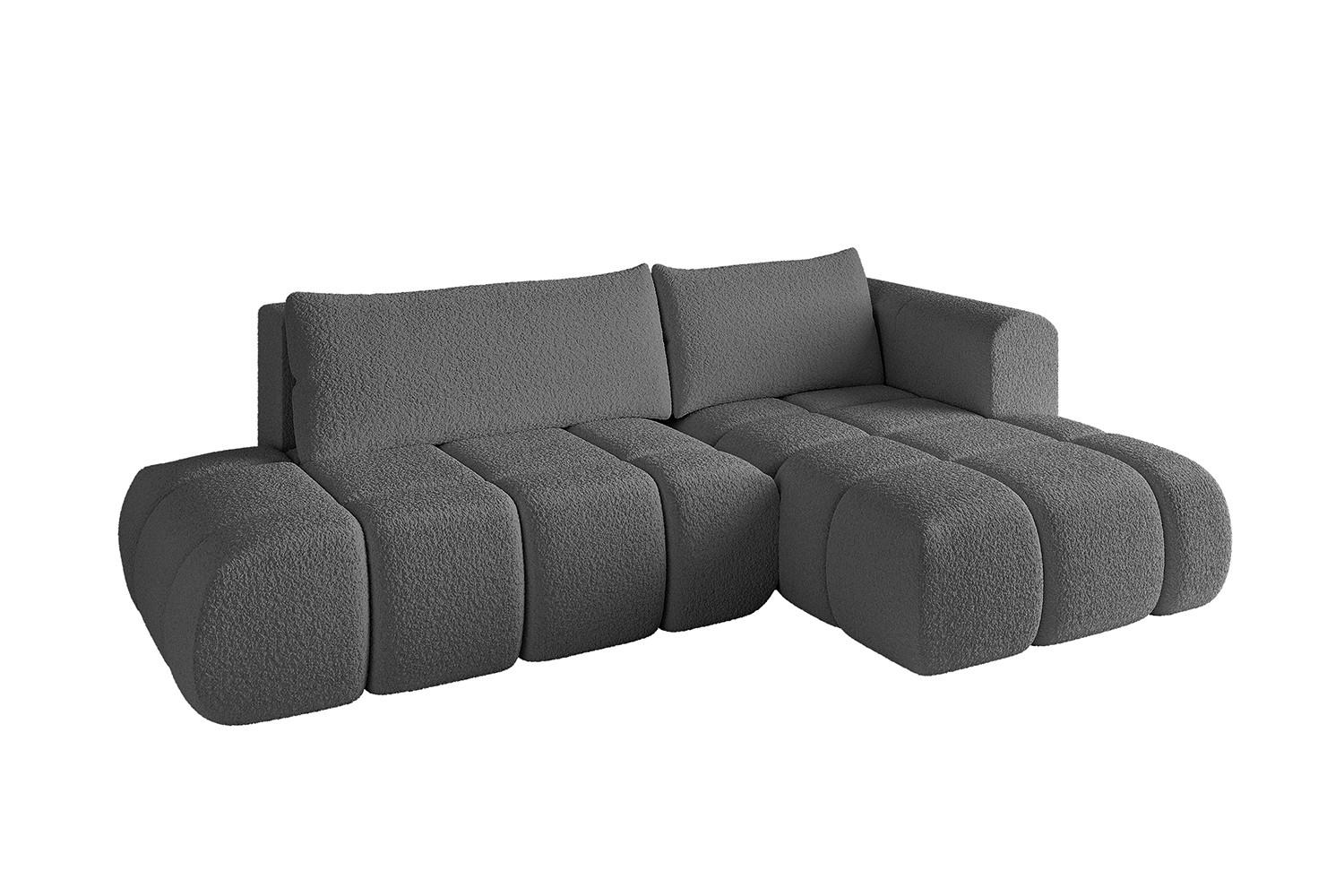 ECKSOFA Ottomane Rechts CLOUD-L 289x180x40 Grau Bouclé - Grau, Holzwerkstoff/Kunststoff (289/180cm) - ALTDECOR