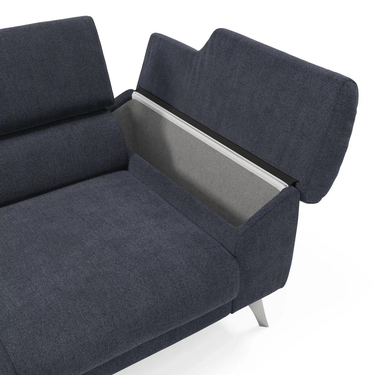 LINEARSOFA Donatello - Blaugrau, Metall (265/76/102cm) - Divani.store