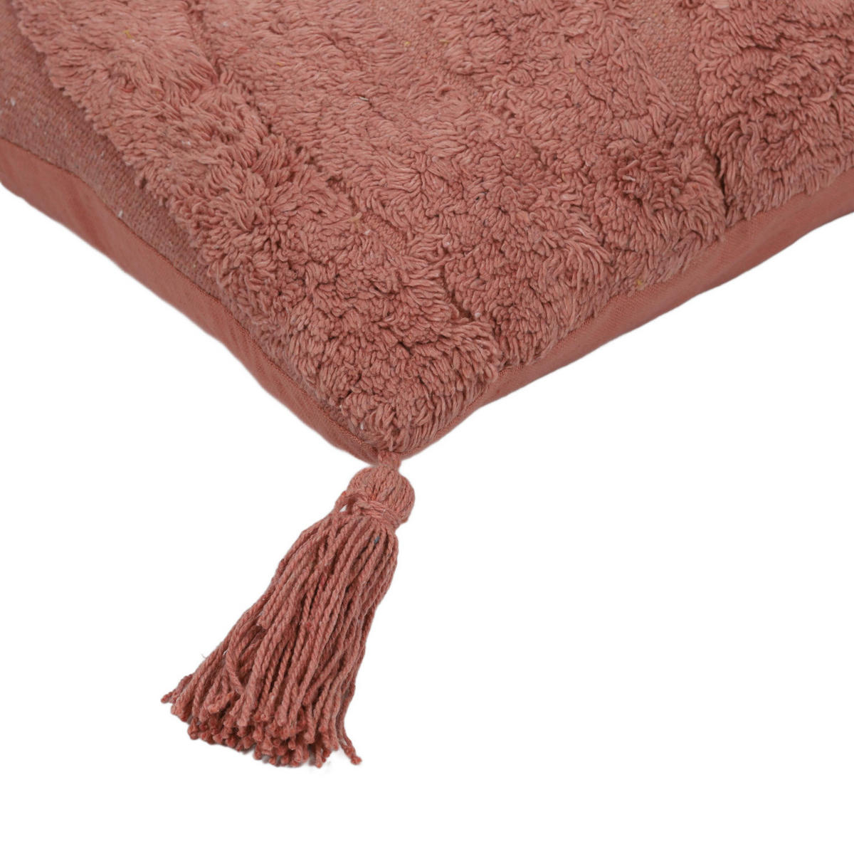 KISSEN aus getufteter Baumwolle 50/30/8 cm - Rot, Naturmaterialien (30/50cm) - Home Styling Collection