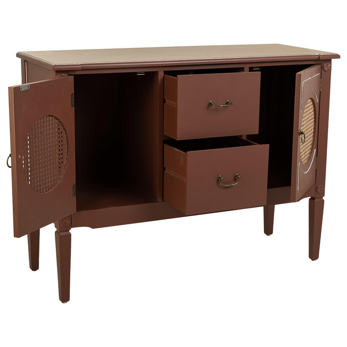 SIDEBOARD Sideboard aus Holz und Rattan braun, 106x40x78 cm - Braun, Holz (106/78/40cm) - Wanderlust