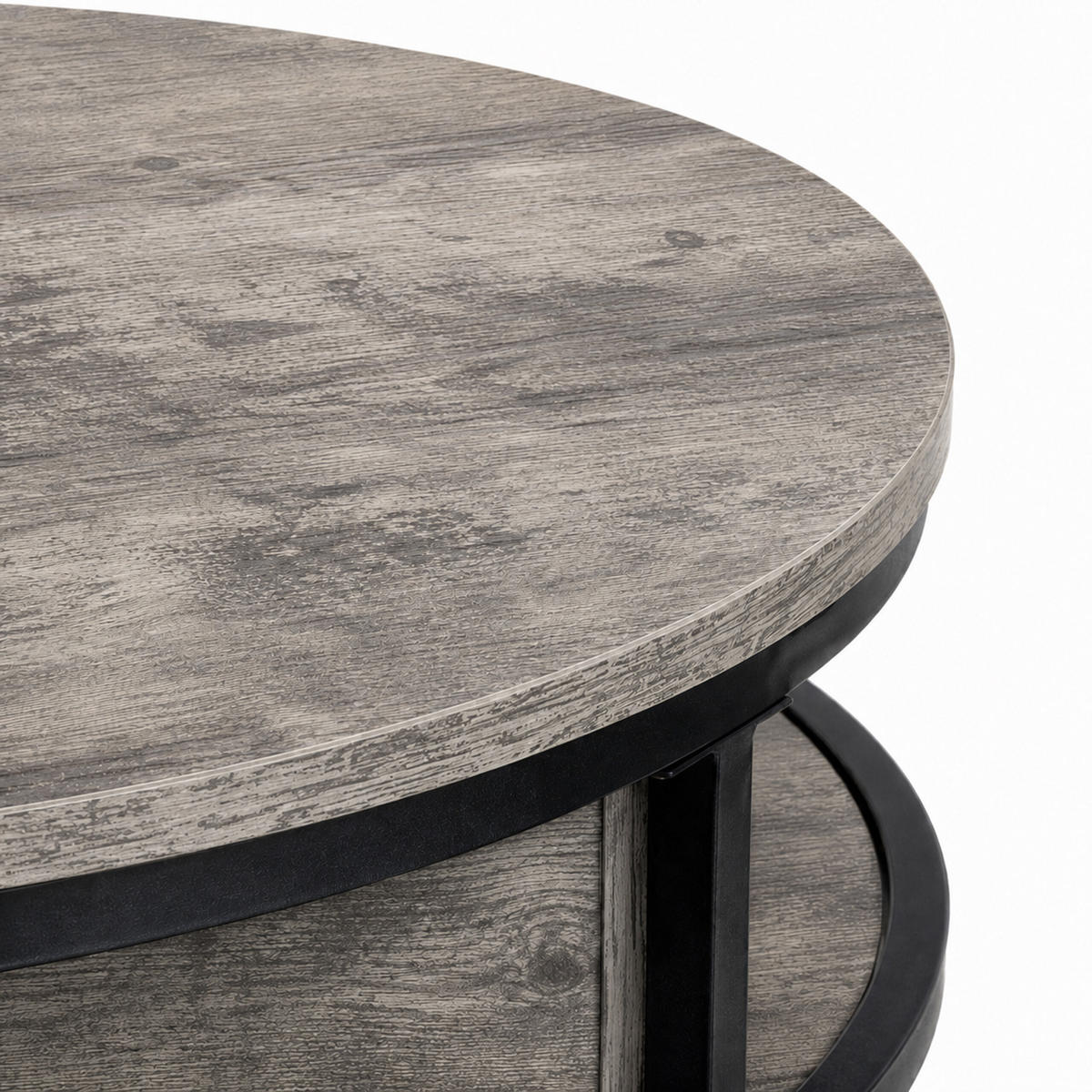 COUCHTISCH Schwarz Liftfunktion 47x80 cm - Braun, Holzwerkstoff/Metall (80/80/47cm) - Relaxdays