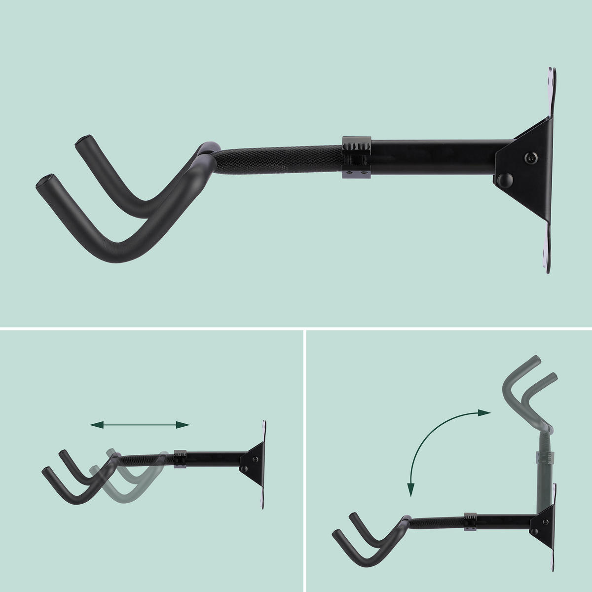 FAHRRADWANDHALTERUNG - Schwarz, Kunststoff/Metall (27.5/18/33cm) - Relaxdays