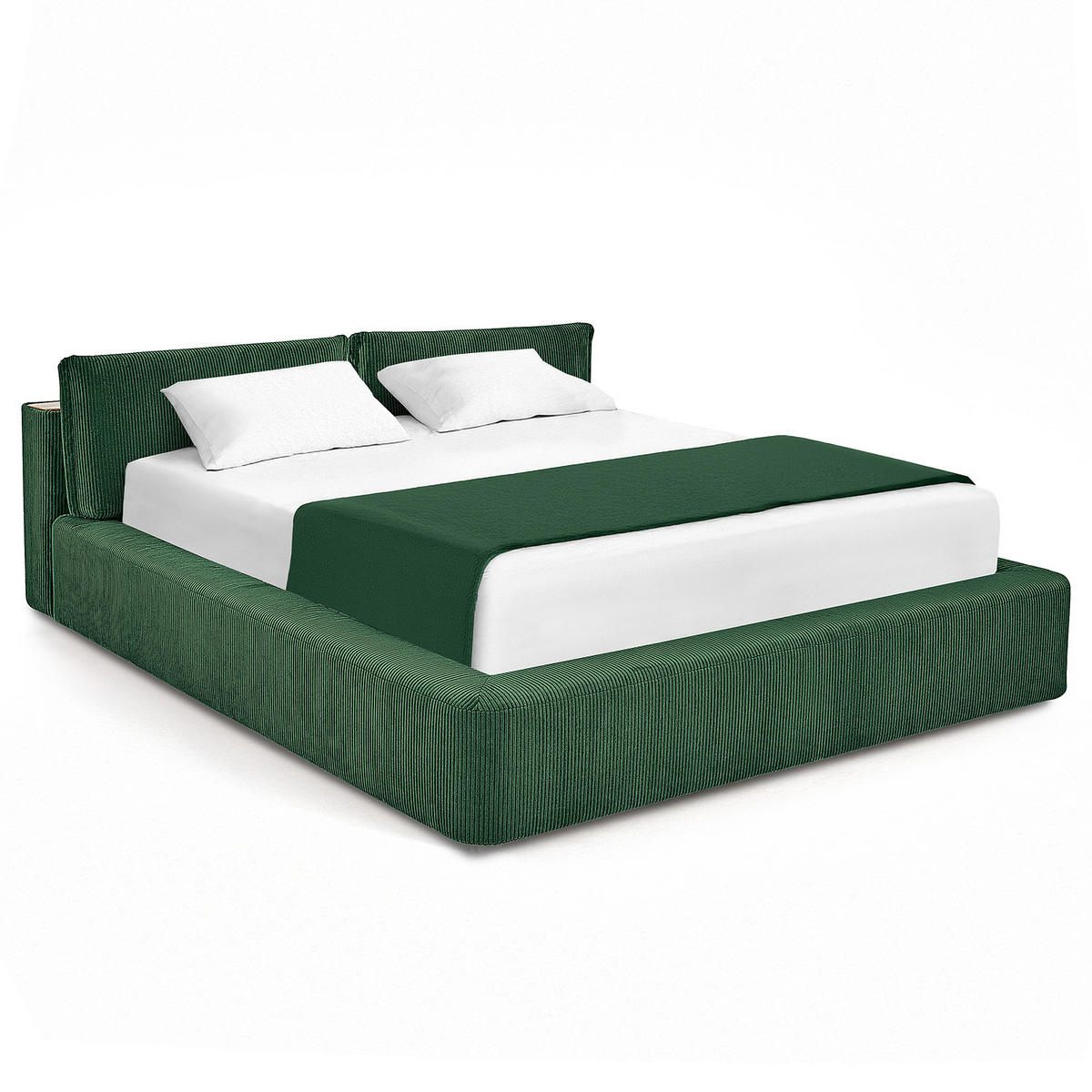 POLSTERBETT - Grün, Textil (180/200cm) - home24