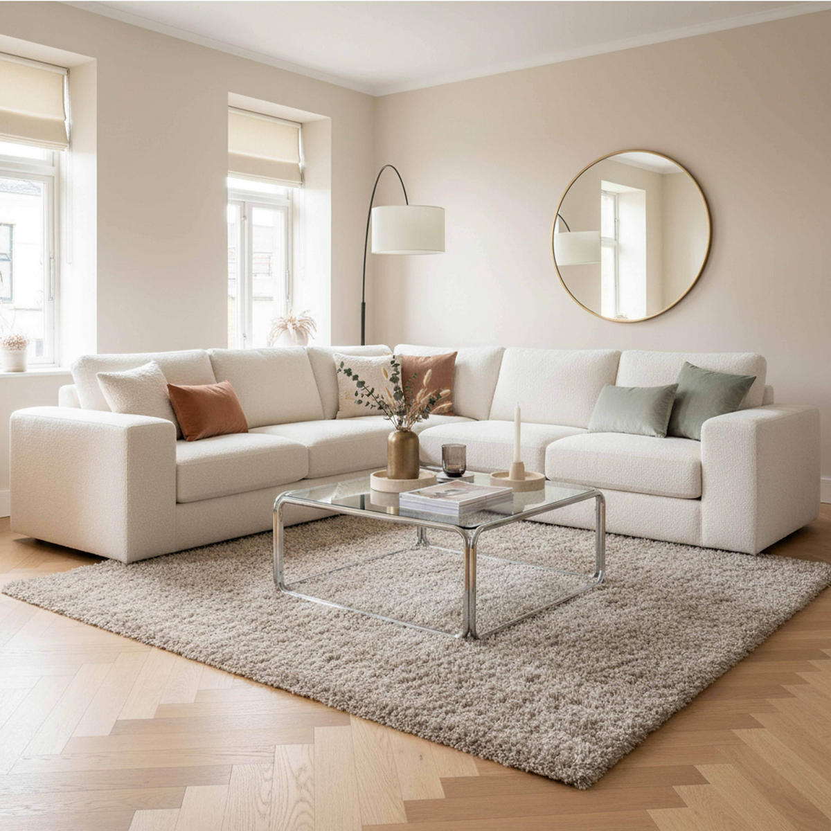 COUCHTISCH, Transparent - Transparent, Glas/Metall (90/90/40cm) - Oviala