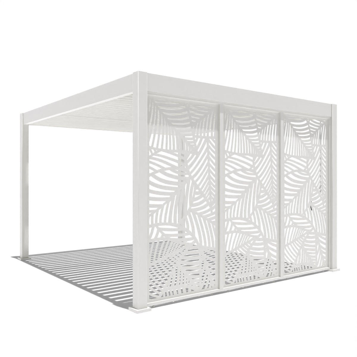 SEITENWAND für Pergola Dekorative Wand aus Aluminium Weiß 113 cm - Weiß, Metall (113/234/6cm) - WEIDE