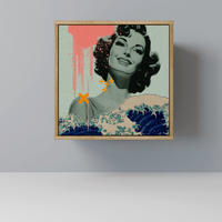SIDEBOARD KANAGAWA BEAUTY, Eichefarben, 57,5x42x57,5 cm, Ohne Füße - Eichefarben/Multicolor, Holzwerkstoff (57.5/57.5/42cm) - SpaceRebels