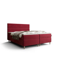 BOXBETT FLO mit Matratze H3, Bonell und Topper 180x200 Itaka 34 - Rot, Holz/Textil (180/200cm) - Bedante