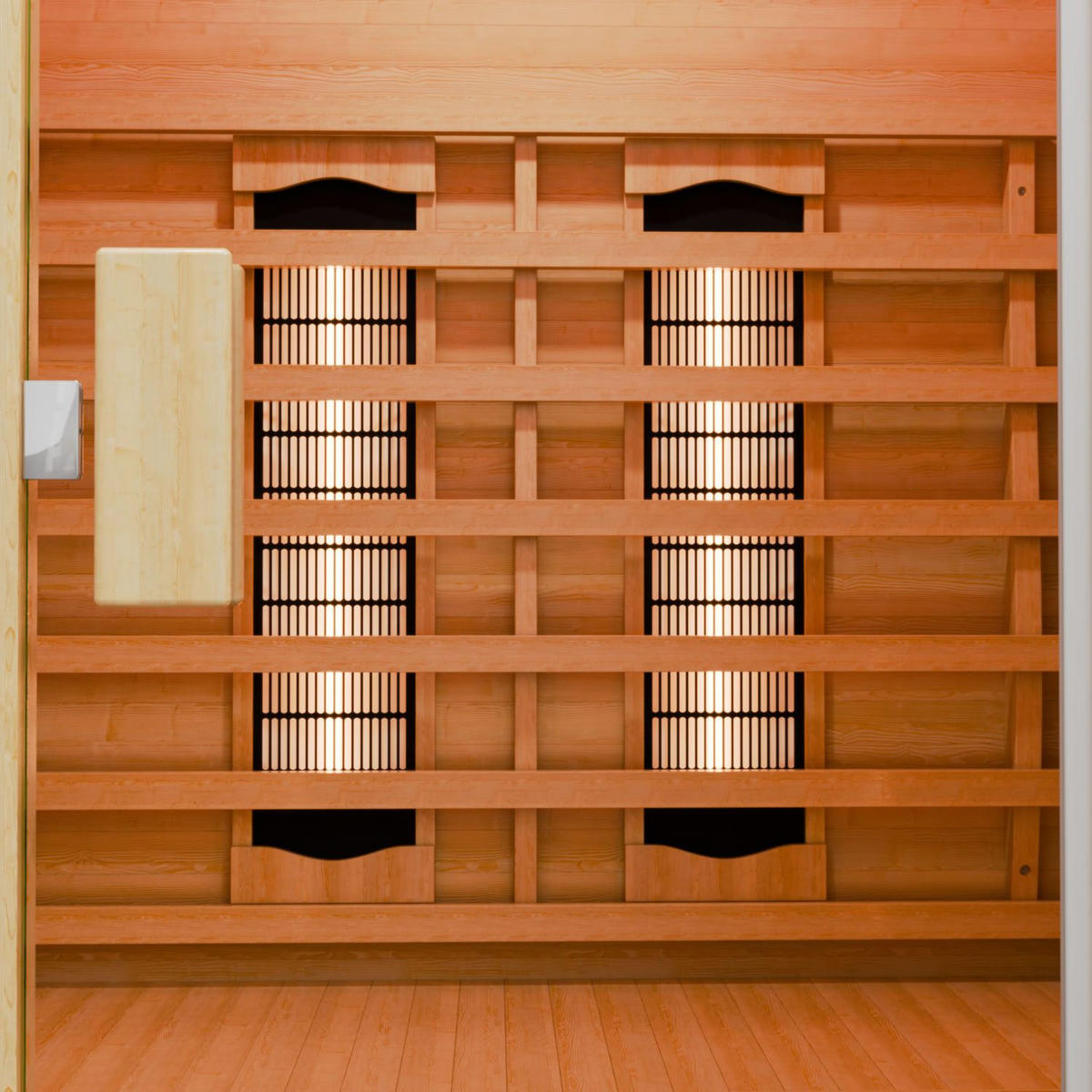 INFRAROTKABINE Oslo mit Vollspektrumstrahlern & Hemlockholz - Naturfarben, Holz (120/190/100cm) - Artsauna