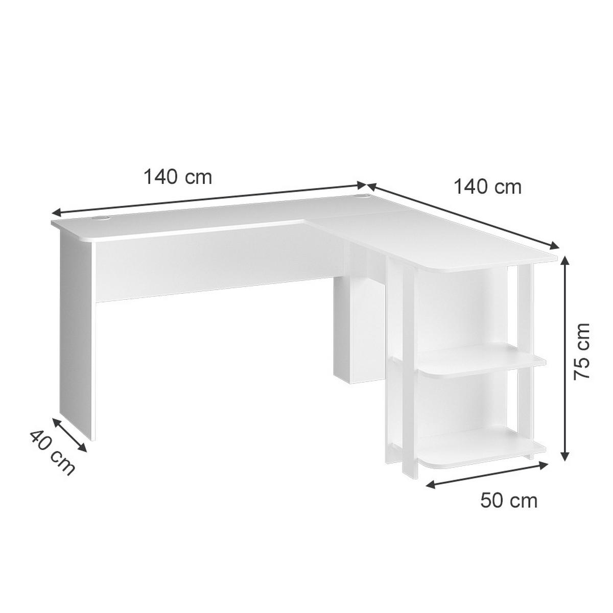 ECKSCHREIBTISCH Nikita Weiß 140 x 140 cm - Weiß, Holzwerkstoff (140/140/75cm) - Vicco