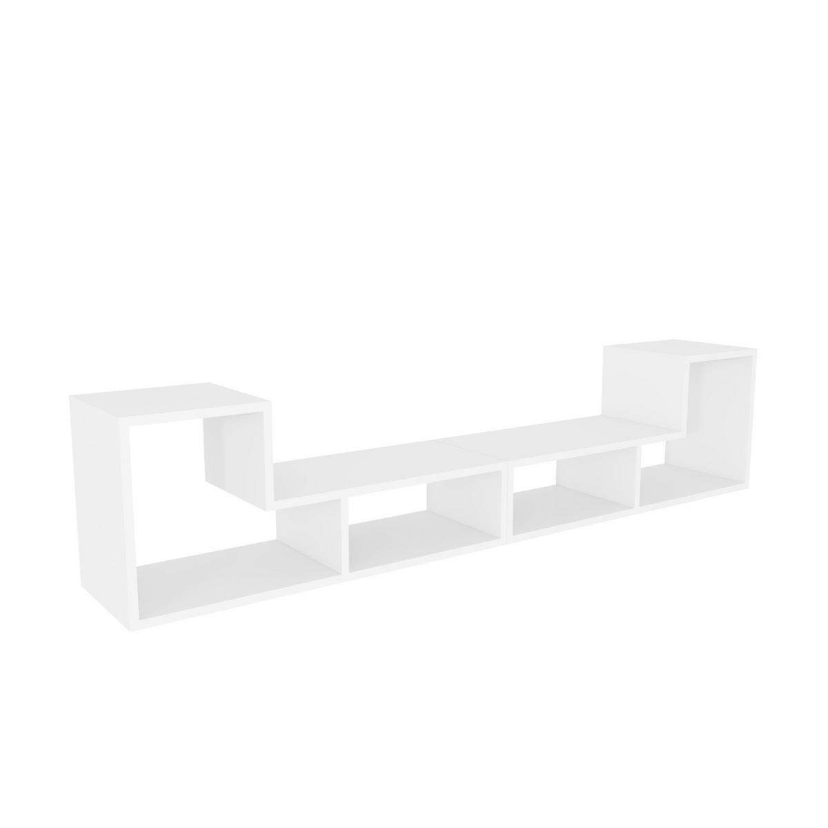 TV-ELEMENT Tetris Weiss - Weiß, Holzwerkstoff (120/40/29.5cm)