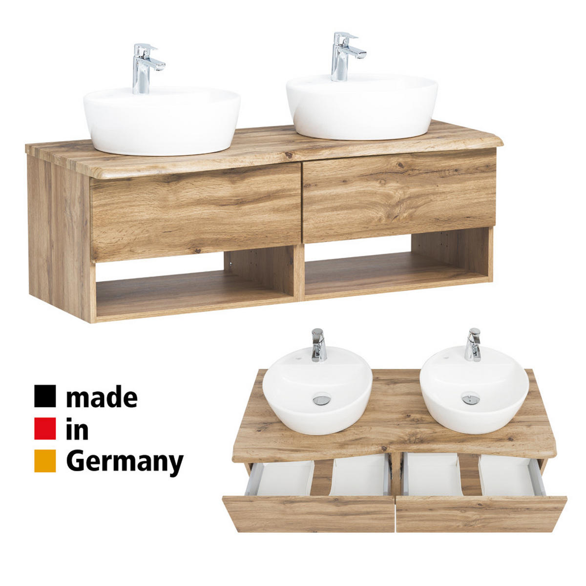 BADMÖBEL-SET 6-TLG. Kahla-03 - Braun, Holzwerkstoff (236/200/52cm) - Lomado