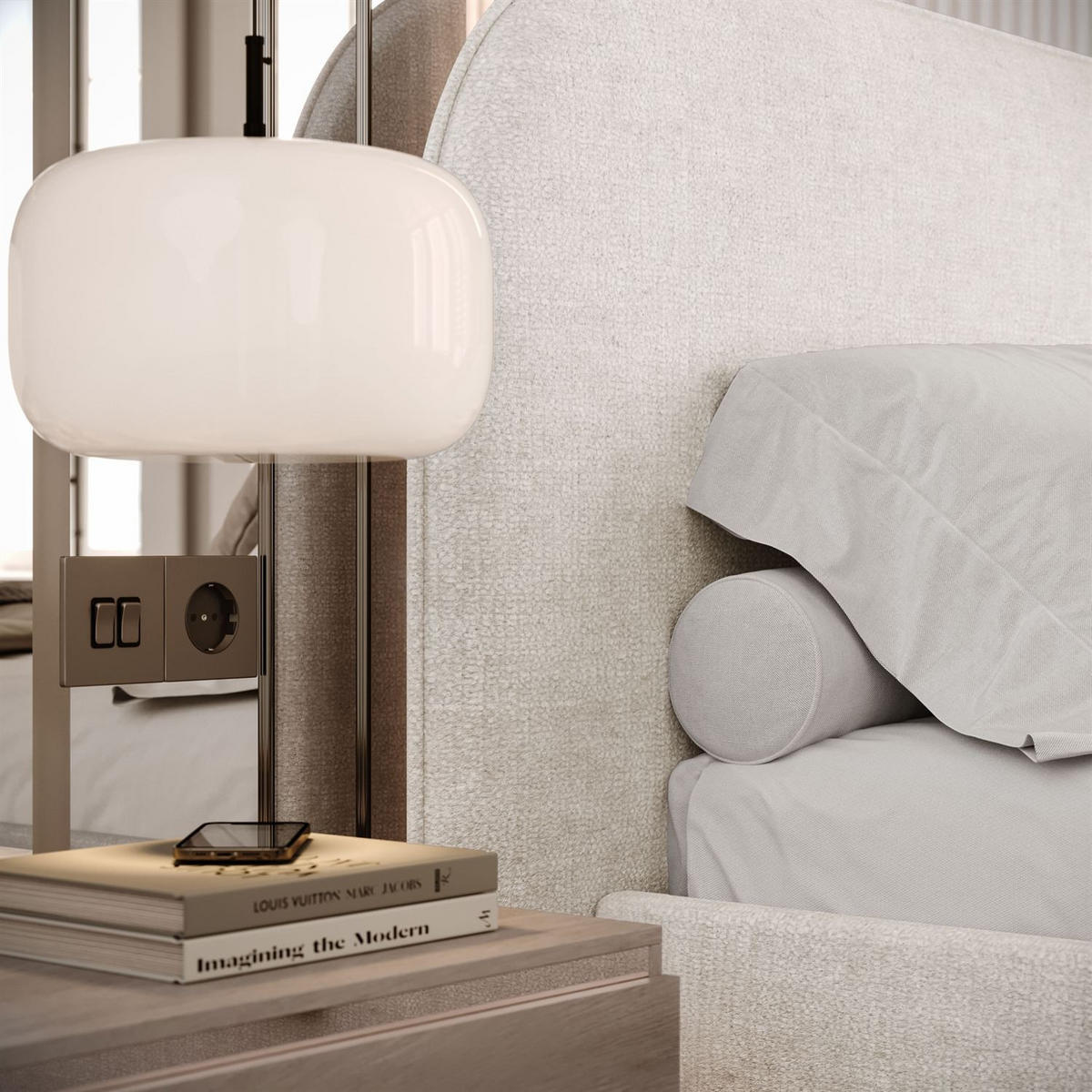 POLSTERBETT OLIMPIA mit Bettkasten 120x200, Perfect Harmony 01 - Naturfarben, Textil (120/200cm) - Lookway