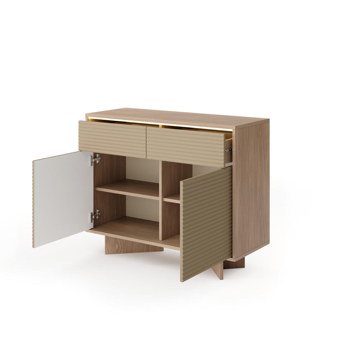 KOMMODE: Naturbolivar, 103,9 x 84,4 x 40 cm - Eichefarben, Holzwerkstoff (103.9/84.4/40cm) - 3XE LIVING