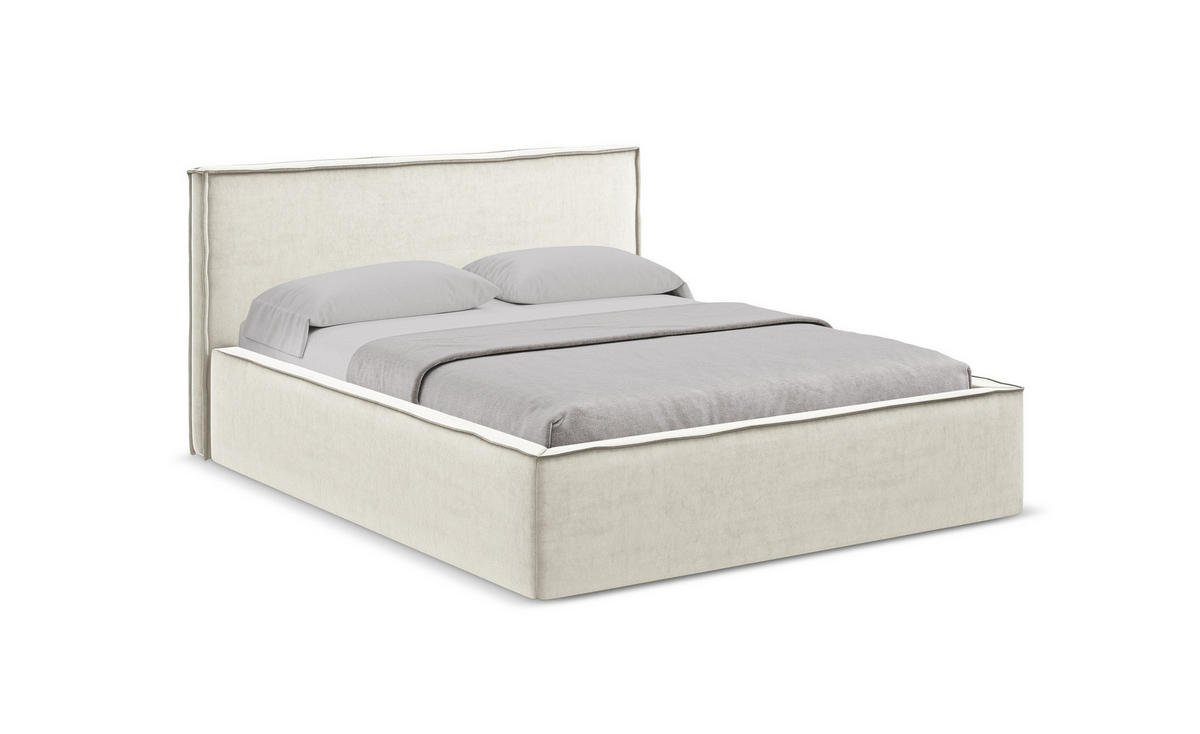 POLSTERBETT mit Bettkasten und Lattenrost 180x228 Beige - Beige/Creme, Kunststoff/Textil (160/200cm) - Makamii