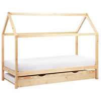 KINDERBETT 90x200 cm Heller Holzfarbton Crillon - Hellbraun, Holz (90/200cm) - Beliani