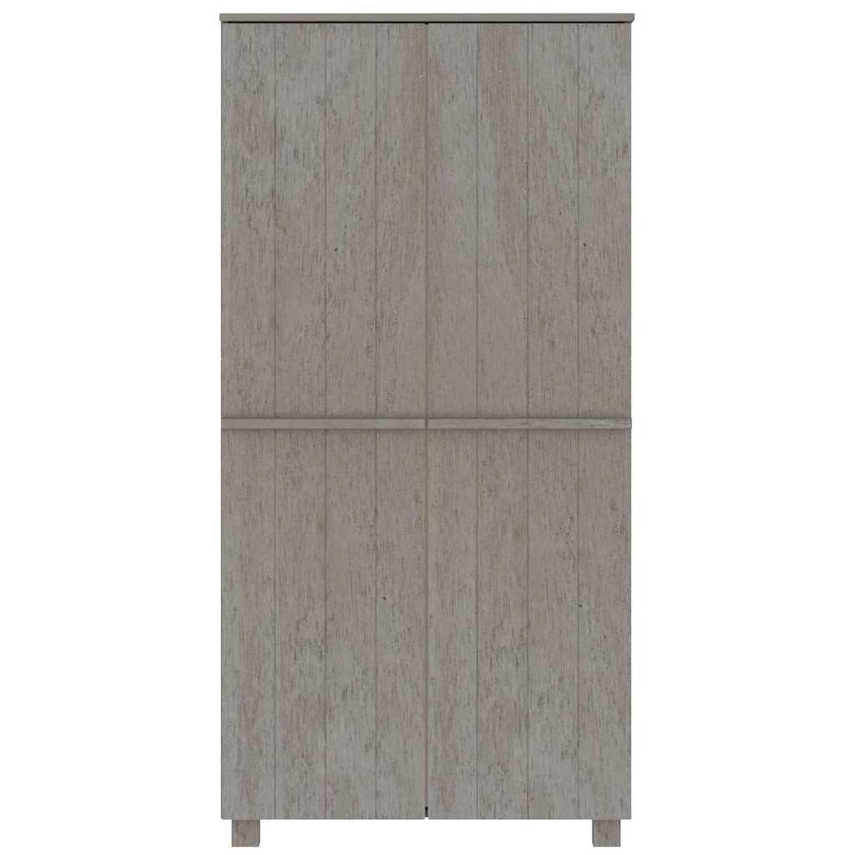 KLEIDERSCHRANK Hamar Hellgrau 89/50/180 Cm Massivholz Kiefer - Grau, Holz (50/180/89cm) - vidaXL