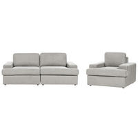 SOFA-SET 4-sitzer hellgrau Alla - Grau, Textil (112/112/208cm) - Beliani