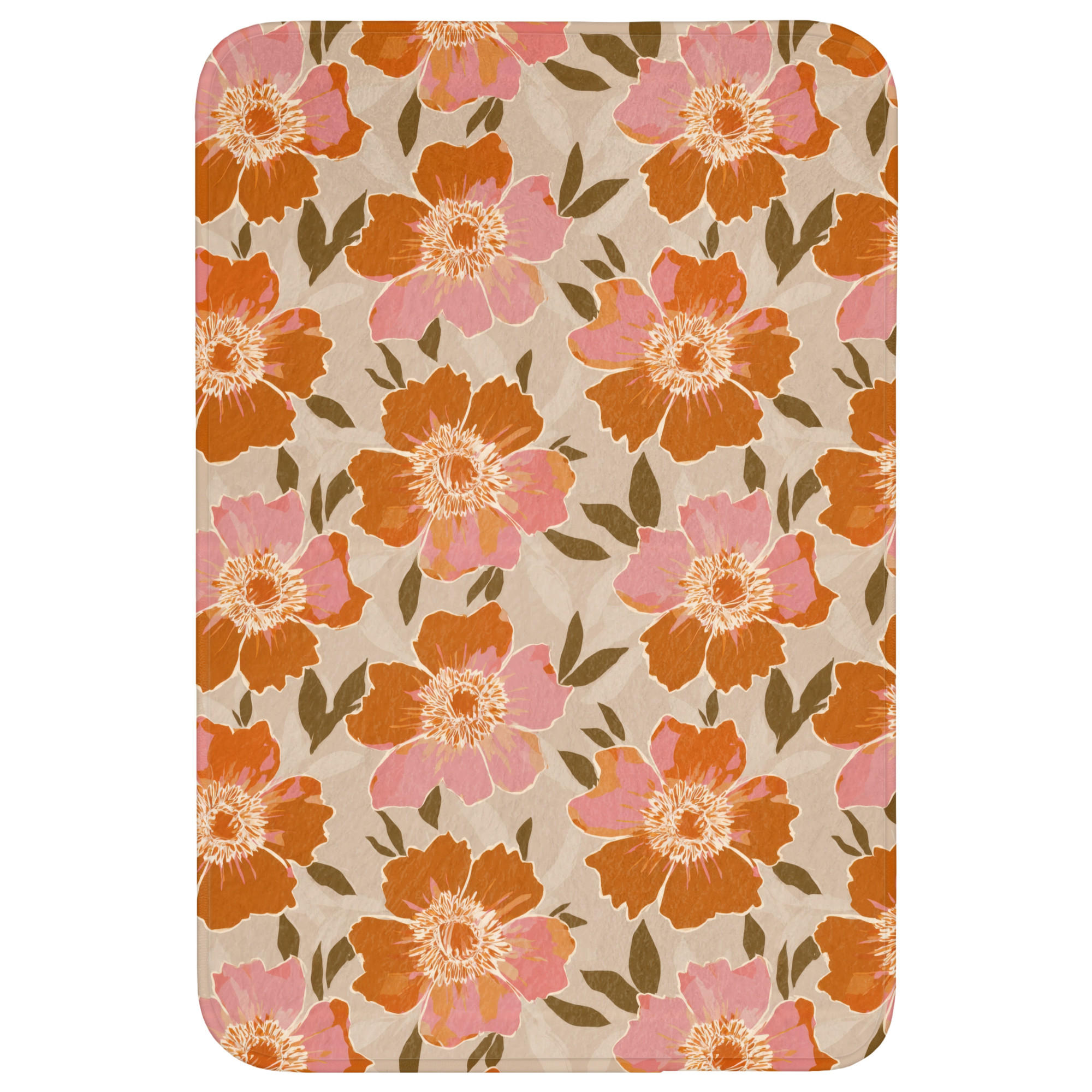 OnlyWow KOUPELNOVÁ PŘEDLOŽKA Květiny - Motiv - Retro 60x90 cm