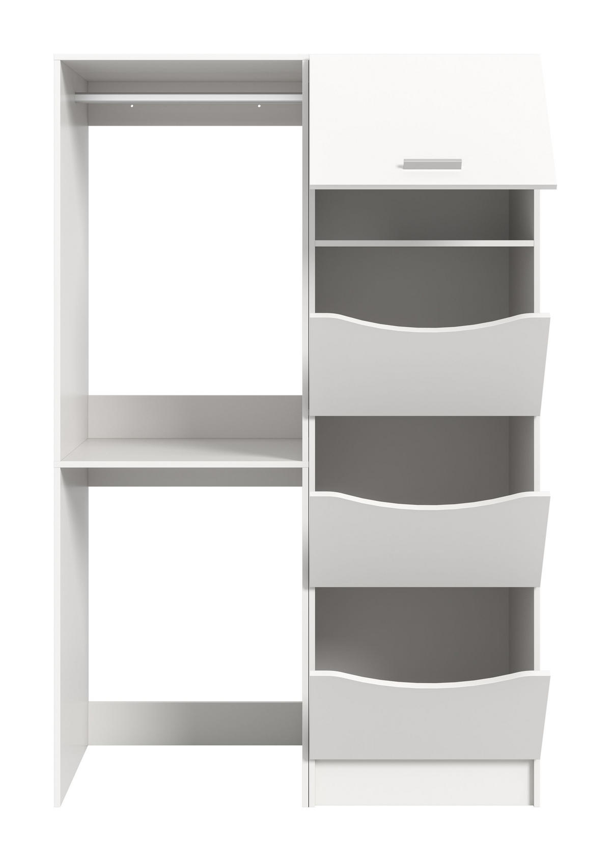 WASCHMASCHINENUMBAU 2tlg. Set Mixx Bad in weiß Nachbildung - modernes Design - B/H/T: 126x195x68 cm - Weiß, Holzwerkstoff (126/195/68cm) - Homes & Jones
