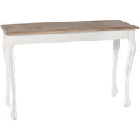 KONSOLENTISCH eckig 120/40/80 cm Holz natura/weiß - Eukalyptusholzfarben/Weiß, Holz (40/120/80cm) - CLP