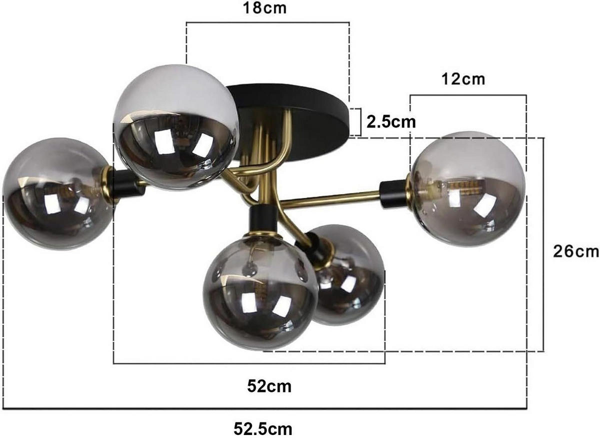 LED-DECKENLEUCHTE Bewachen 53/52/25 cm - Grau, Metall (53/52/25cm) - Nettlife