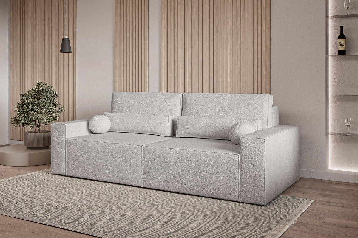 SCHLAFSOFA - Denver mini - Hellgrau (Anthology 15) - Hellgrau, Holzwerkstoff (248/92/110cm) - Möblo
