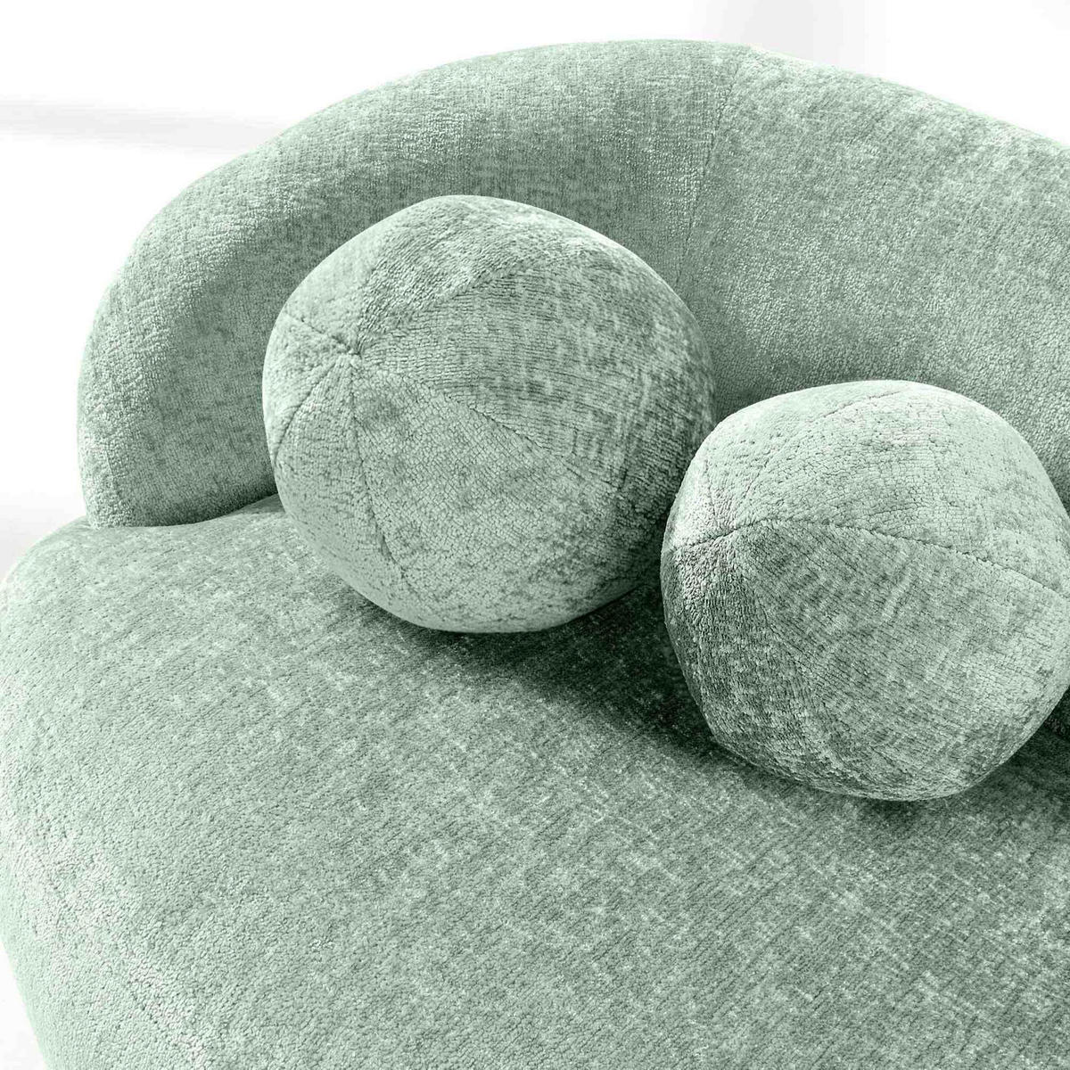3-SITZER-SOFA NELUM, Chenille-Stoff, Mintgrün - Schwarz/Mintgrün, Holz/Holzwerkstoff (190/68/88cm) - KONSIMO®
