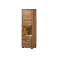 VITRINE Akazie 58x40x180 natur lackiert BARK #102 - Braun, Holzwerkstoff (58/180/40cm) - Massivmoebel24