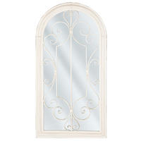 WANDSPIEGEL weiß Fensteroptik 49/97 cm Campel - Weiß, Metall (50/98/5cm) - Beliani